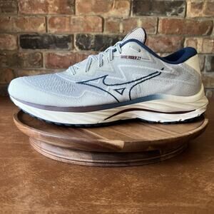 Mizuno Wave Rider 27 SSW Blue Gray Road Daily Running Shoes Sneakers Men's 14